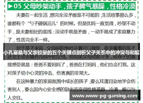 小孔塞桑与父亲较量的五个关键点剖析父子关系中的冲突与和解